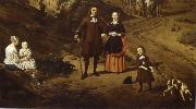 Portrait of a couple with two children and a Nursemaid in a Landscape Rembrandt
